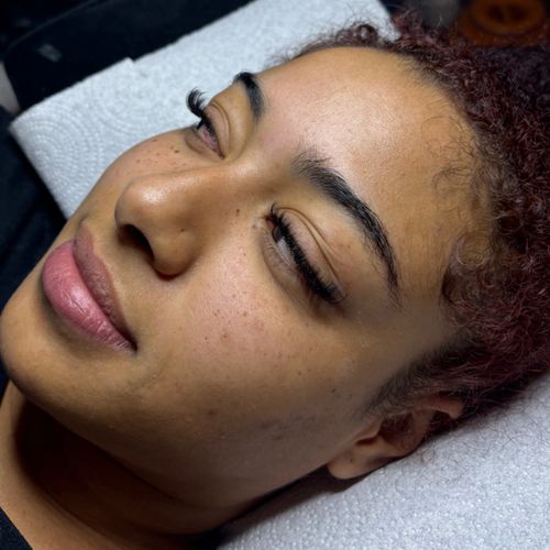 Shaped brows on a client at Soleil Beauty Bar