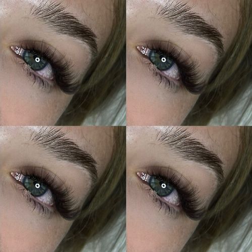 A finished eye look shown from four angles by India at Soleil